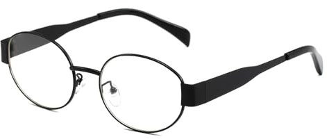YUELUQU Runde Vintage Sonnenbrille Klassische Retro Metallrahmen Sonnenbrille Oval Punk für Frauen Männer Brille (Schwarzer/Transparent)