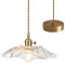 LOVIVER Modern Pendelleuchte, Blumenglas Esstischlampe, Verstellbare Hängelampe mit Spiralkabel, Deckenleuchte Hängend für Küche Schlafzimmer Keller Wohnzimmer Esszimmer Flur Café, Transparent Groß