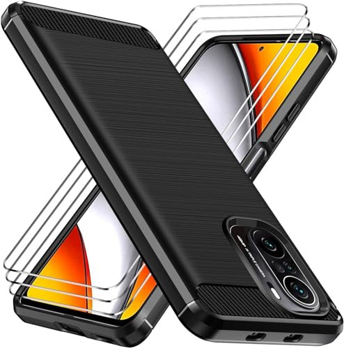 Jinyunlai Protector Pantalla para Xiaomi Poco F3/Xiaomi Mi 11i 5G, [3 Piezas] Antirayaduras, HD Transparente, Sin Burbujas, 9H Dureza Protector de Pantalla de Vidrio Templado