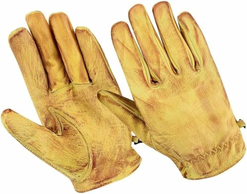 WMW WALI MOTO WEAR Motorrad Handschuhe Herren Chopper,Motorradhandschuhe,Motorradhandschuhe Leder Retro Old Handschuhe Vintage Retro Handschuhe Motorrad Custom Leder Handschuhe