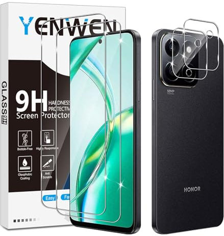 Yenwen Vetro Temperato per Honor 200 Smart 5G Protezione, 2 Pezzi Vetro Temperato Pellicola Protettiva + 2 Pezzi Pellicola Fotocamera, Antigraffio, Durezza 9H, Senza Bolle