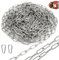 SWTYExt Edelstahl Kette 10 Meter 3 mm Stahlkette Edelstahlkette Meterware V4A Rundstahlkette Gliederkette Meterware Verlängerungskette Kette mit Karabiner für Hundekette Schaukeln Ketten Ankerkette