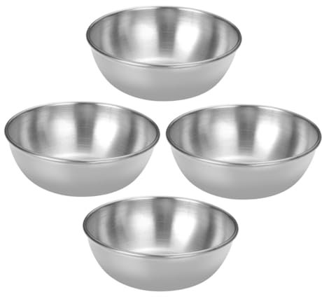 OKUMEYR 4 Piatti Per Salse Acciaio Inox Piattini Condimenti Multiuso Sale Olio