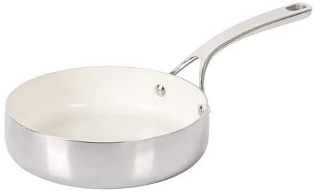 Bloomhouse 8 Inch Triply Stainless Steel Fry Pan w/Non-Stick Non-Toxic Pro Ceramic Interior Frying Pan