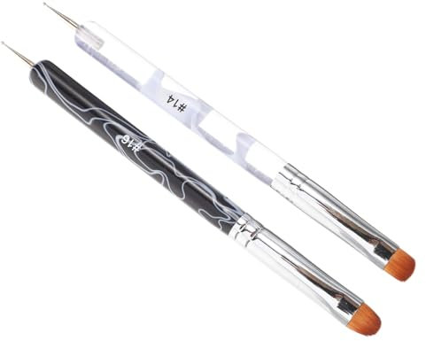 FOMIYES 2pcs Double Head Nail Dotting Pens Nail Art Pens Manicure Drawing Brush