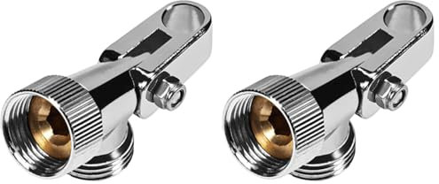 Cornat Brausegelenkstück Zinkdruckguss - chromfarbig - 2 Dichtungen - Anschluss für Handbrause 1/2 IG - Anschluss für Brauseschlauch 1/2 AG/Dusch-Ersatzteil / TECB3380 (Packung mit 2)