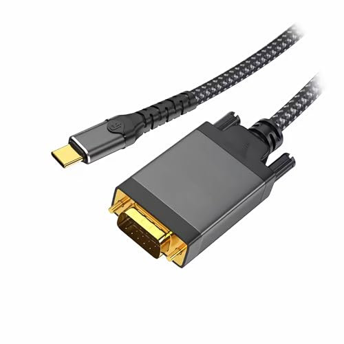 Bolwins L58S USB-C auf VGA Adapter Kabel, 2m, USB 3.1 Typ C auf VGA 1080p, Kompatibel mit Laptop, Chromebook, HDTV, Monitor, Beamer, Plug & Play
