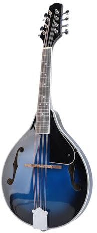 Delaman Mandolina estilo A, mandolina de madera de 8 cuerdas con afinadores de engranaje abierto cromados, instrumento musical para banda y actuación individual, apta para principiantes