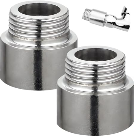 2 Stück Edelstahl Hahnverlängerung 3/4 Zoll x 15 mm, 3/4 IG x 3/4 AG | DN20 Gewindeverlängerung, 15MM Hahnverlängerung Fitting, Anschluß Verlängerung für Wasserhähne Eckventile Duschköpfe