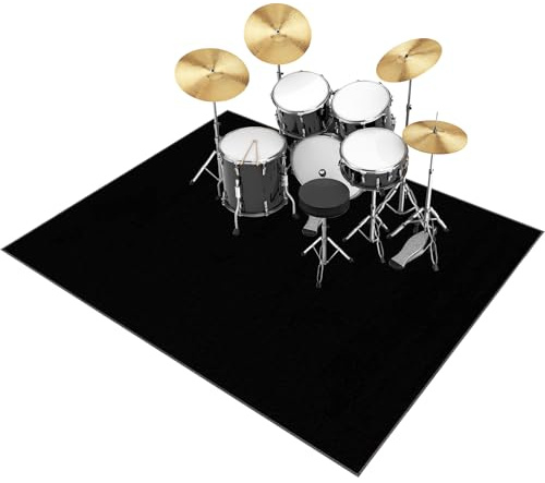 Schlagzeugteppich 300 x 200 cm Professionelles rechteckiges Schallschutz Trommelmatte Drum Teppich Elektronisches Schlagzeug Teppich Music Carpet Trommelteppich für Bass Snare Drum Schlagzeug Matte