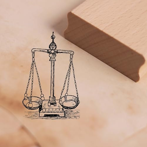 Dekolando Motivstempel Waage Antik - Vintage Stempel Nostalgie Holzstempel Scrapbooking - Abdruck 38 x 58 mm