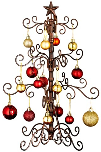 Eldo® Metall-Tannenbaum – weihnachtliche Tischdekoration – verschnörkelte Zweige zum schmücken – Zeitloses Design zu Weihnachten – Höhe: 47,5cm