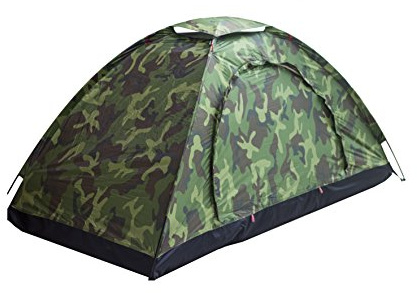 Socpuro Campingzelt Leichtes Rucksackzelt Tarnmuster Outdoor-Ausrüstung für Camping, Wandern und Radtouren – Verbesserte Große Raumversion
