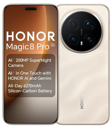Honor Magic8 Pro 17 cm [6.71] Doppia SIM Android 16.0 5G USB tipo-C 12 GB 512 GB 6270 mAh Oro (MAGIC8 PRO 12GB+512GB SUNRISE GOLD)