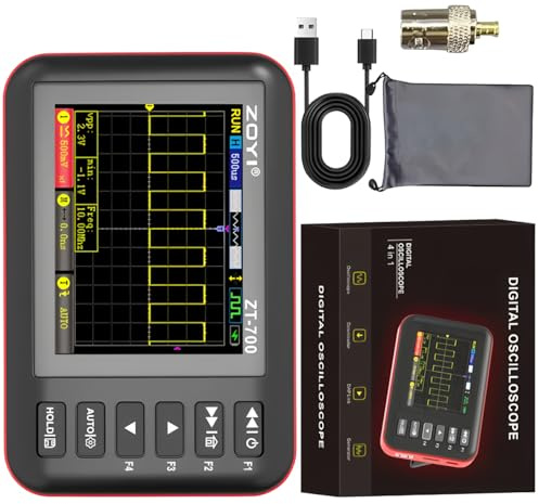 ZOYI ZT700 - Osciloscopio portátil 4 en 1 con ancho de banda de 10 MHz DAP emulador generador de señal grabadora de forma de onda para electrónica (ZT700)