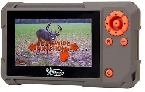 WILDGAME INNOVATIONS Trail Pad Swipe | VU60 SD Card Viewer for Hunting & Wildlife Observation | Compact Water-Resistant Memory Card Reader with 4.3 Touch Screen, Dark Green