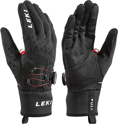 LEKI Nordic Tune Shark Boa Handschuhe, schwarz, EU 6.5