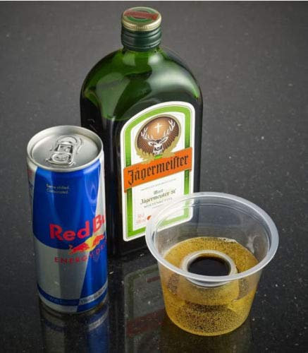 HOT BARGAINS Bomb Shot Glasses, Pack of 50, Clear Plastic Cups, 25ml Shot with 100ml Chaser