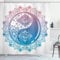 ABAKUHAUS Zen Duschvorhang, Ying Yang Mandala Asian, Stoffliches Gewebe Badezimmerdekorationsset mit Haken, 175 x 180 cm, Pink Blau