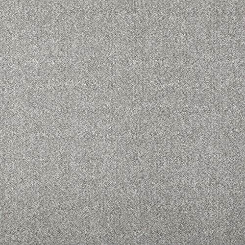 247Floors Budget Saxony Carpet 8mm Flecked Stain Resistant Hard Wearing Feltback (Light Grey, 4m x 4m)