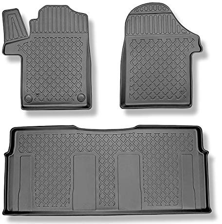 Mossa - TPE Fußmatten Auto kompatibel mit Mercedes-Benz Vito W447 Van (10.2014- ) alle Ausstattungsvariante; ohne dritte Sitzreihe - schwarz Automatten Autoteppiche - G