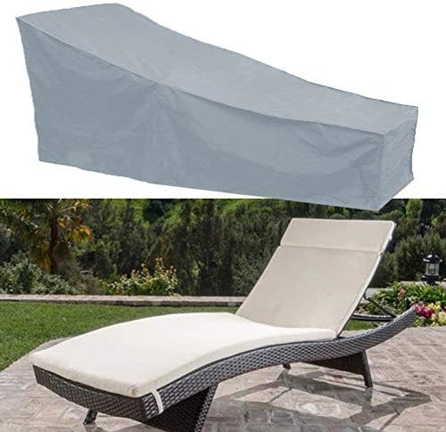 Silvotek abdeckhaube sonnenliege - abdeckhaube liegestuhl mit Durable 210D Material, schutzhülle gartenliege (Größe: 208 cm L x 76 cm W x 78 cm H) (Grau)