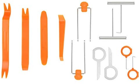 flintronic Outils Demontage Garniture, 12PCS en Plastique Ensemble d’Outils d’enlèvement de Panneau de Porte Automatique, Fixation/Dissolvant pour Console Audio Radio, Outils de Démontage de Voiture