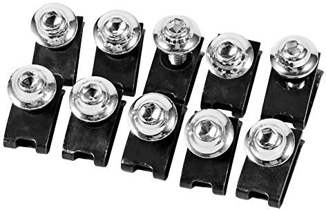 10 stücke Motorrad Verkleidungskörper Schraubensatz, Keenso M5 Verkleidungsschraube Spire Speed Fastener Clip Mutter(Silber)