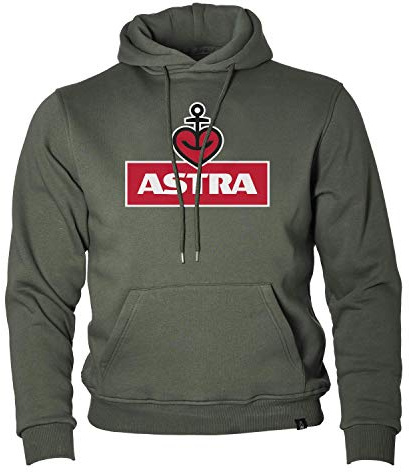 ASTRA Hoodie Unisex, Oliv, bequemer Pullover mit Kapuze, Cooler Kapuzen-Pulli mit Aufdruck, für Damen & Herren, Sweater aus St.Pauli
