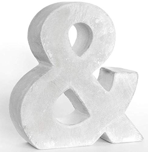 K&L Wall Art Zement Beton & Deko Buchstaben Dekobuchstabe Farbtherapie fuer Lichterkette Tisch Deko Kinderzimmer Stimmungslicht (Beton Symbol & 15cm)