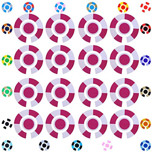 Acclaim Lawn Bowls Identification Stickers Markers Standard 5.5 cm Diameter 4 Full Sets Of 4 Self Adhesive Segmented Two Colour (Pastel Pink/Cerise)