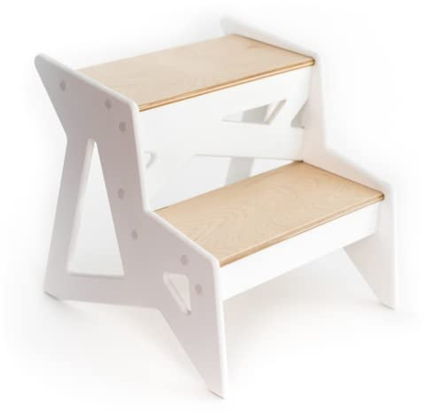 2 Tritthocker Holz Kleinkind Küchenstuhl Kinderbank kleine Leiter Duschhocker Kind Bad Tritthocker Holzbett Tritthocker Küchenhelfer…
