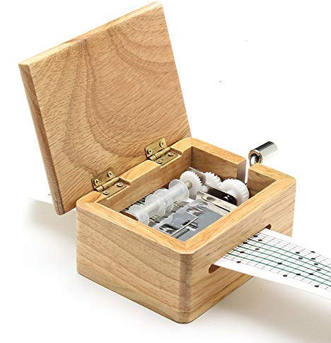 Sysow Spieluhr mit Lochstreifen und Locher, Kurbel Music Box 15 Note DIY Handkurbel Spieluhr Bewegung, zum Selbstkomponieren für Geburtstag Geschenk