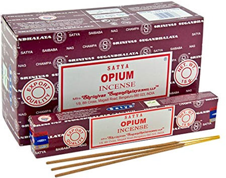 Hari Deals Satya Räucherstäbchen, Duft: Sandelholz, Lavendel, Champ Moschus, Positive Vibes, Namaste Nag Champa, Reiki-Rose, 6 Packungen (Opium)