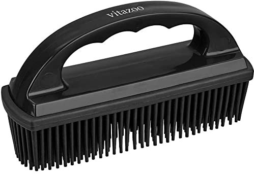 vitazoo Spazzola Togli Peli Animali Tessuti - Prodotti Pulizia Auto Interni - Pulizia Sedili Auto Tessuto - Leva Peli - Pulisci Tappeti per Lavaggio Tappezzeria - Nero