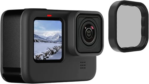 TELESIN Polarisationsfilter für GoPro Hero 12 Hero 11 Hero 10 Hero 9 Schwarz, CPL Zirkular-Polarisationsfilter Objektivschutz für Go Pro 12 11 10 9 Zubehör