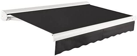 Awntech 20' Full Cassette Manual (20' x 10') Retractable Patio Awning, Black