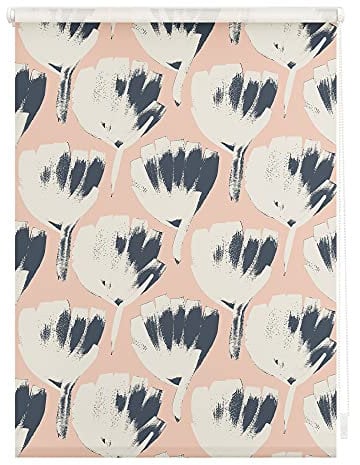 Lichtblick Klemmfix Verdunklungs-Rollo mit Motiv, ohne Bohren, Blickdicht, Seitenzugrollo, Made in Germany, Julia Schumacher, Jumbo Flowers on Salmon - Rot 120 cm x 150 cm (B x L)