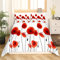 Loussiesd Mohn Drucken Bettwäsche Set Rot Blumen Drucken Bettwäsche 135x200cm Pflanzen Blumen Blätter Mohn Muster Bettbezug Set Weiß Rot Weißh Mikrofaser Bettwäsche mit 1 Kissenbezug 80x80cm