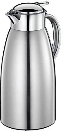 Cilio Triest Servidor de bebidas aislado de doble pared de acero inoxidable, 68 onzas, acero inoxidable cepillado