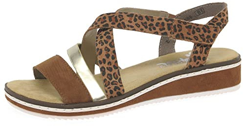 Rieker Kaz Womens Sandals 8 UK Brown Combi