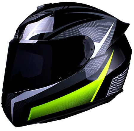 Motorradhelm Vollgesichts-Offroad Helm Mit HD Sonnenblende Integralhelm Sturzhelm ECE-Zugelassener Outdoor Schutzhelm,Für Moped Street Bike Racing 6,M:57-58CM