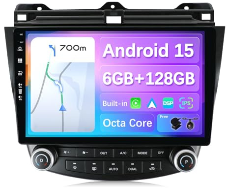 JOYX - 6G+128G - Android 15 Autoradio Passt für Honda Accord 7th (2002-2007) - Eingebaut DSP/Carplay/Android Auto - Kamera MIC KOSTENLOS - 10.1 Zoll 2 Din - Unterstützung SWC DAB Fast-Boot 360-Kamera
