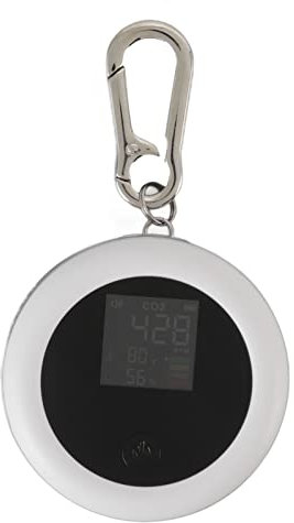 Mini CO2 Detector, 3 In 1 Portable Air Quality Monitor with Temperature Humidity, LCD Display Digital Carbon Dioxide Detector for Home Indoor Travel, Large Capacity Battery, White