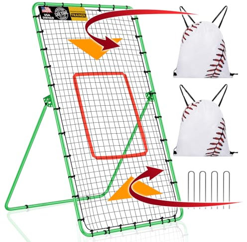 YNSZAS 3-in-1 Pitch Back Rebounder Übungsnetz, 1,8 x 1,2 m, verstellbares Rückprallnetz für Volleyball, Softball, Lacrosse, Fußball, Baseball, Throwback-Trainer, Geschenke, Berufs-Trainingsgerät