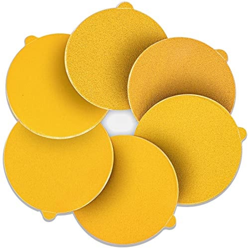 STEBRUAM 60 Stück Schleifpapier 125mm PSA Selbstklebende schleifscheiben Aluminiumoxid Kein Loch Schleifpads Set 10 x60/80/120/180/240/400 Körnung für Holz Stein Metall und Farbe