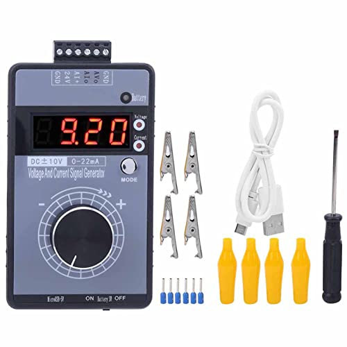 BuyWeek Generador de Señal de Mano, DC 0-10V 0/4-20mA Generador de Señales de Corriente y Voltaje para Depuración de PLC y Panel