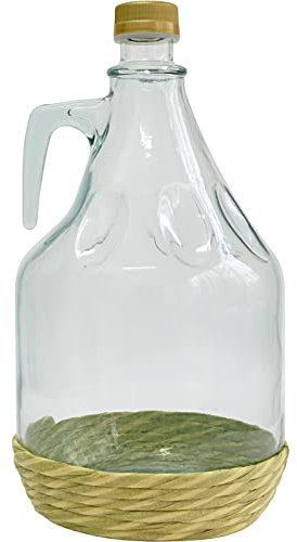 lilawelt24 3L Glasballon mit Korb/Weinballon Glas Flasche Wasserflasche GÄRBALLON GLASFLASCHE (3L Glasflasche)