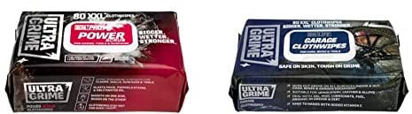 UltraGrime PRO Power Scrub Cleaning Wet Wipes - Big Size Professional Disposable Wipes Textured Scrubbing Cloths & Garage, XXL , 81.0 count