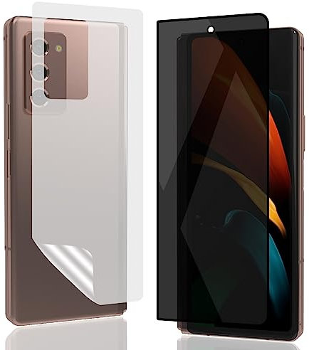 Zerrshoo Protector Pantalla para Samsung Galaxy Z Fold 2, Antiespia Cristal Vidrio Templado 1 Piezas y Z Fold 2 Película Protectora Trasera [No es de cristal] 1 Piezas. Privacidad/Antiarañazos/9H